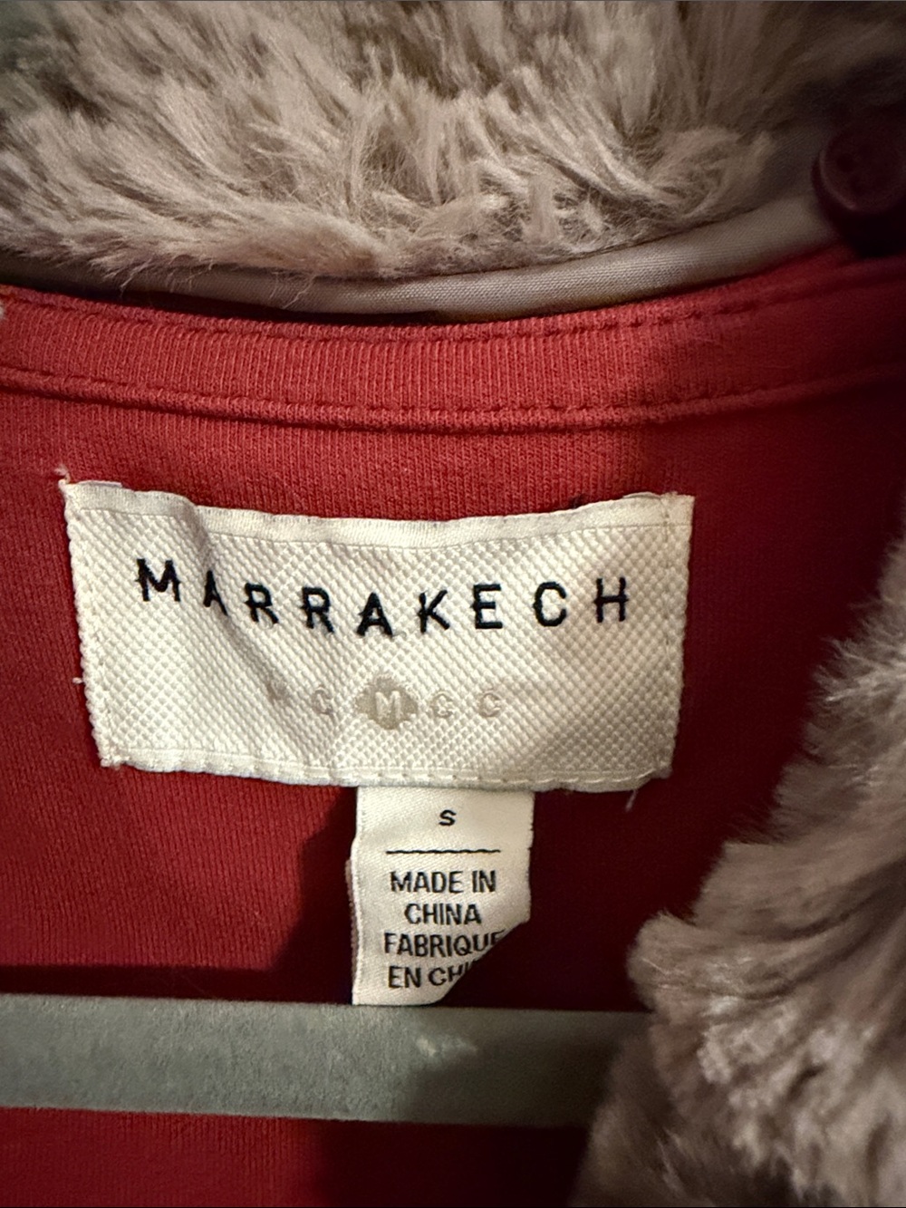Marrakech Women's Red Quilted Teddy Jacket with Faux Fur Collar - Picture 2 of 5